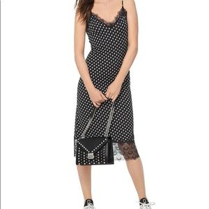 NWT MICHAEL KORS Lace-trimmed printed dress